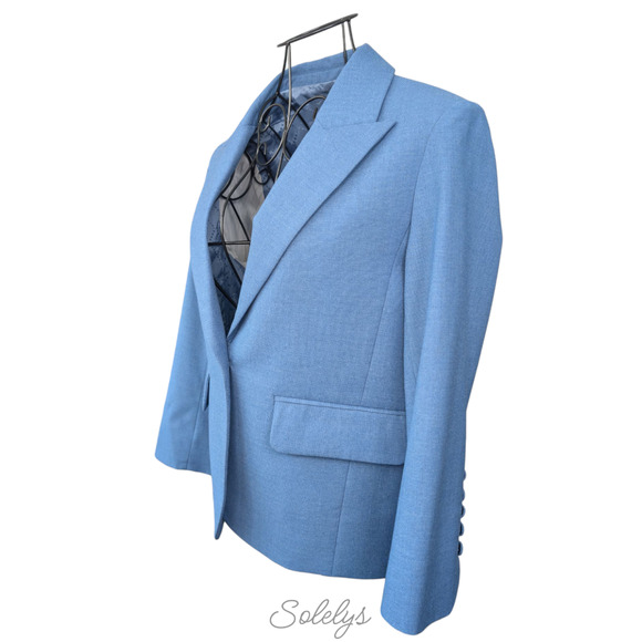 Zadig & Voltaire Valdy Strass Blue Crystal Embellished Back Blazer 36 Small - Picture 4 of 10